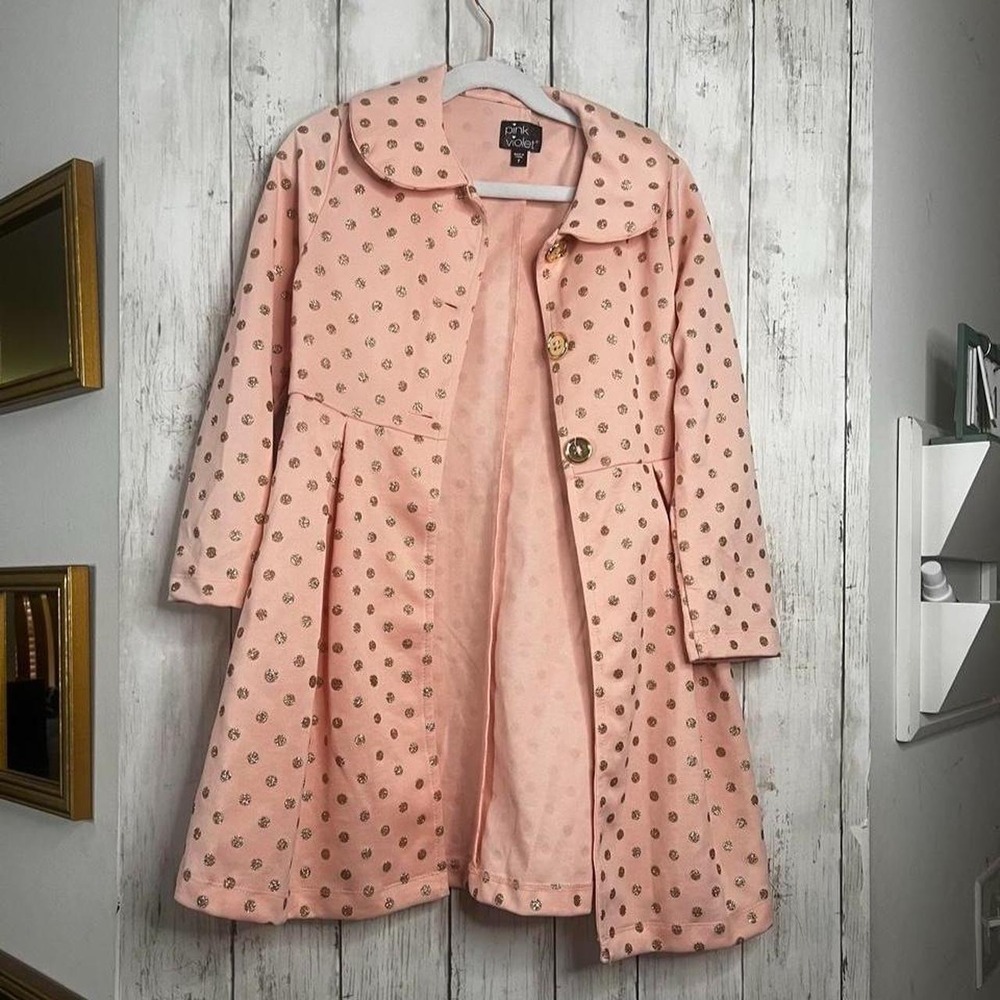 Pink Violet Pink and Gold Jacket For Girls